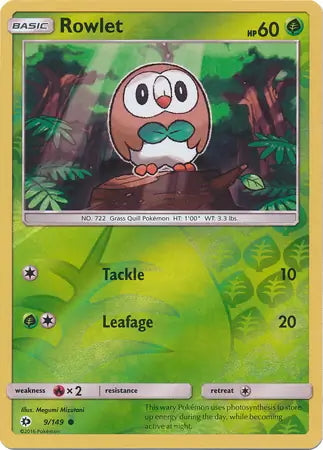 Sun & Moon Rowlet #9/149 reverse holo
