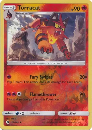 Sun & Moon Torracat #25/149 reverse holo