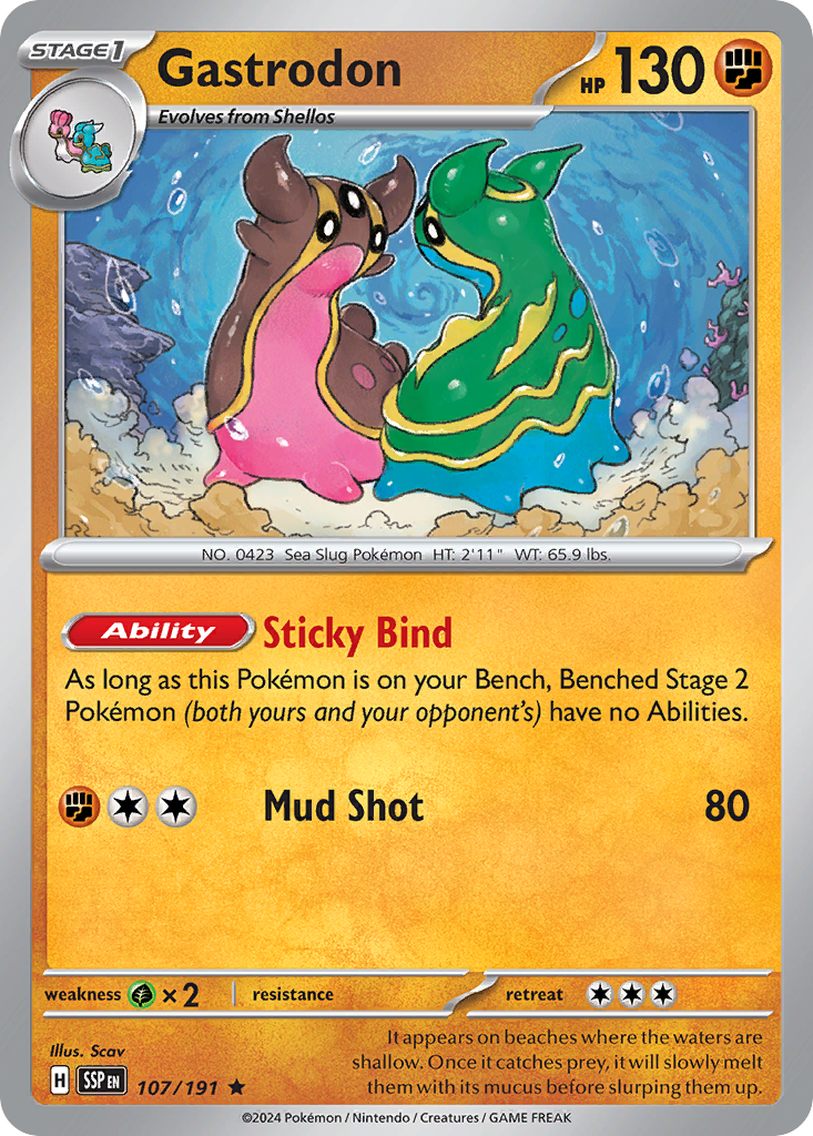 Surging Sparks Holo Gastrodon #107/191