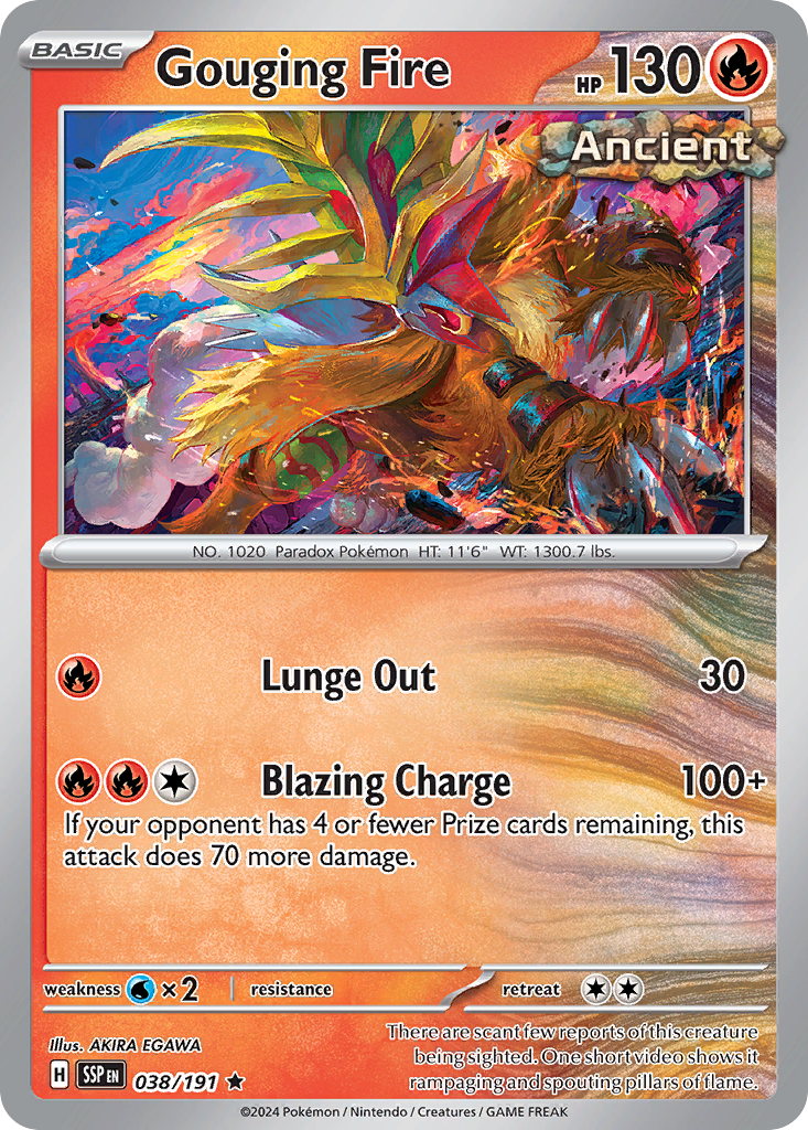 pokemon cards dc Surging Sparks Holo Gouging Fire #38/191 – Kaartenverzamelen.nl