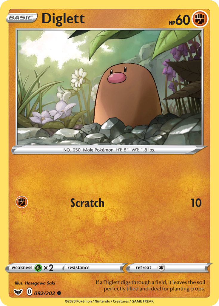 Sword & Shield Diglett #92/202