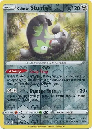 Sword & Shield Galarian Stunfisk #132/202 reverse holo