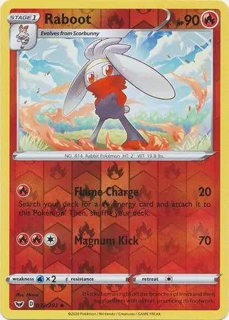 Sword & Shield Raboot #32/202 reverse holo