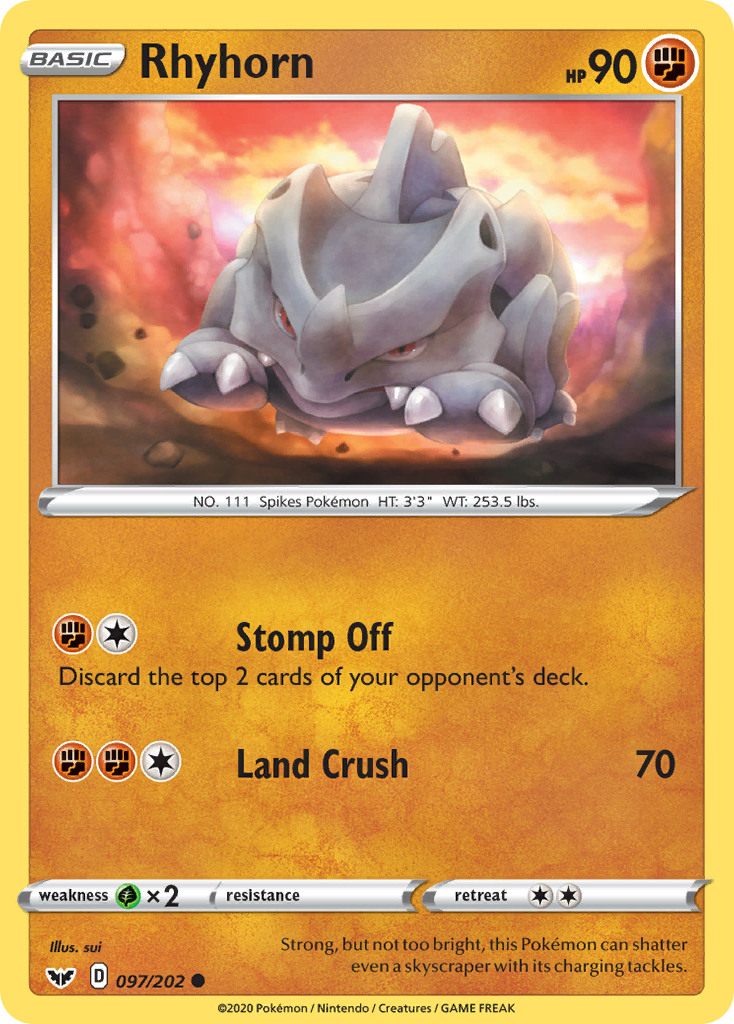 Sword & Shield Rhyhorn #97/202