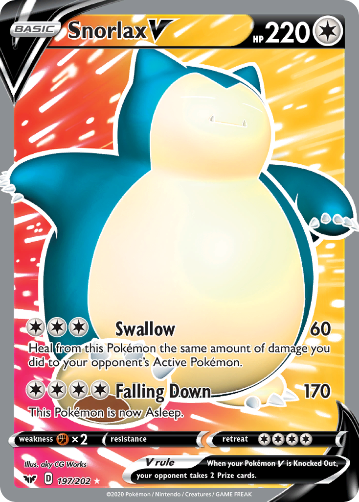 Sword & Shield Snorlax V #197/202