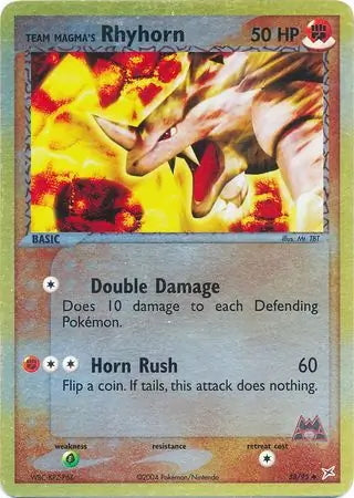 Team Magma v Aqua Team Magma's Rhyhorn #38/95 reverse holo