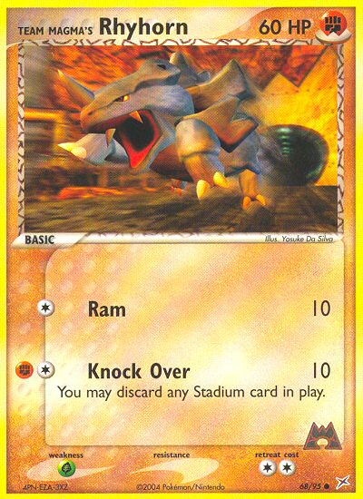 Team Magma v Aqua Team Magma's Rhyhorn #68/95