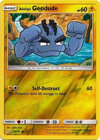 Team Up Alolan Geodude #34/181 reverse holo