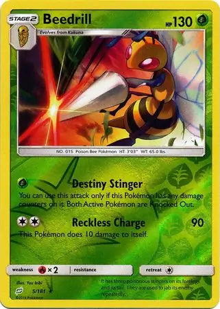 Team Up Beedrill #5/181 reverse holo