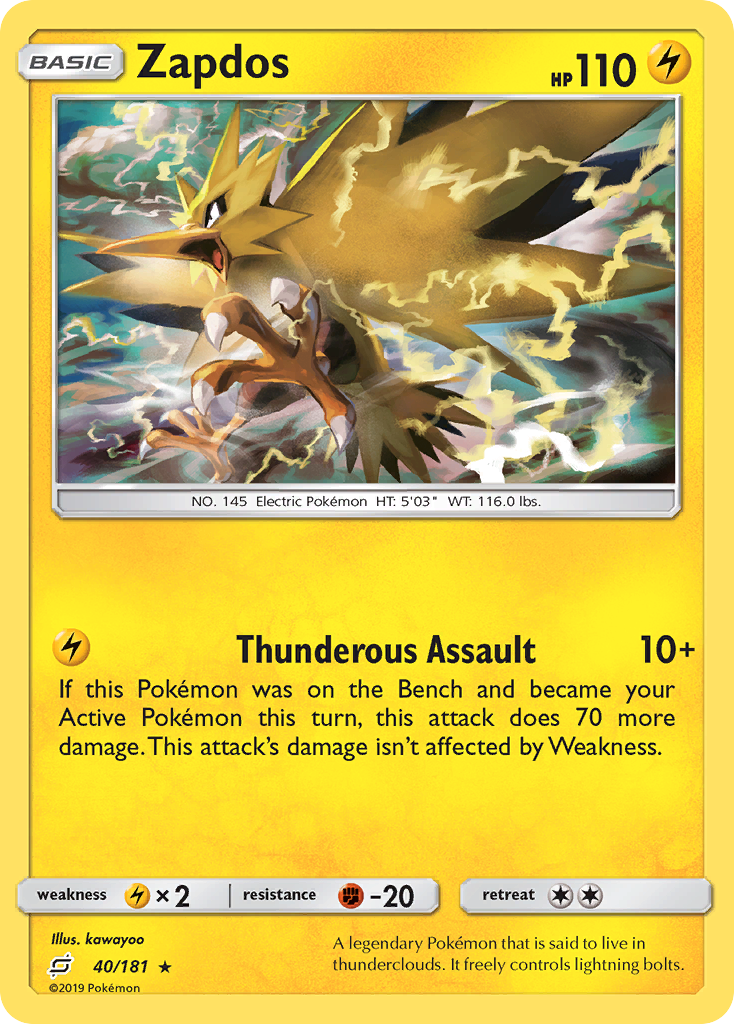 Team Up Holo Zapdos #40/181