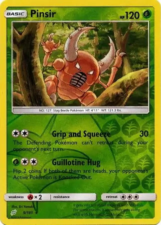 Team Up Pinsir #9/181 reverse holo