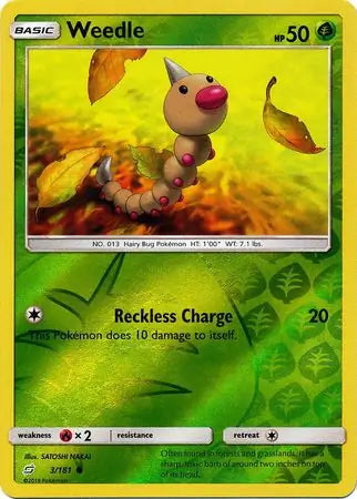 Team Up Weedle #3/181 reverse holo