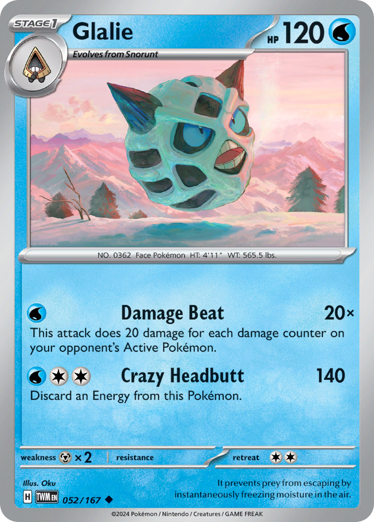 Twilight Masquerade Glalie #52/167