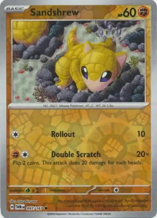 Twilight Masquerade Sandshrew #97/167 reverse holo
