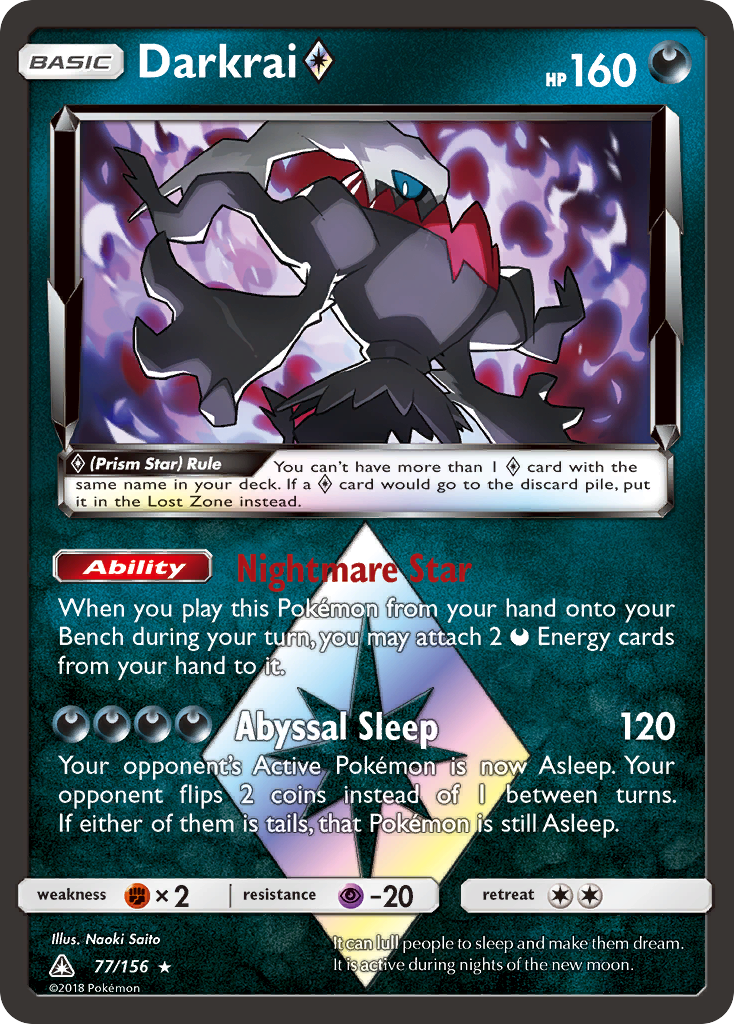 Ultra Prism Darkrai Prism Star #77/156