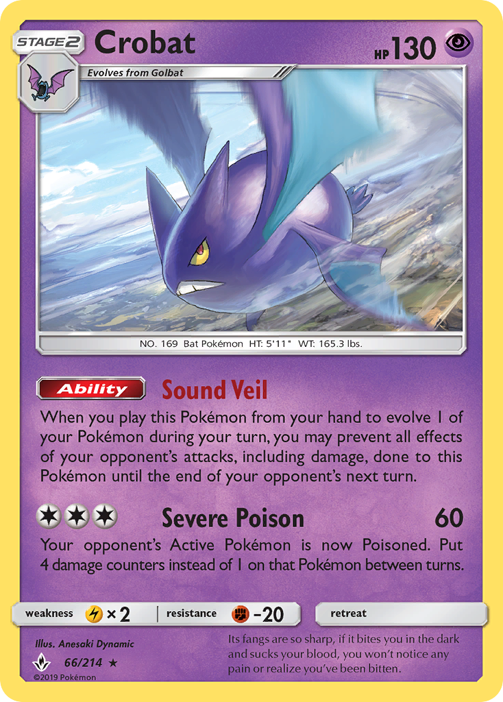Unbroken Bonds Holo Crobat #66/214