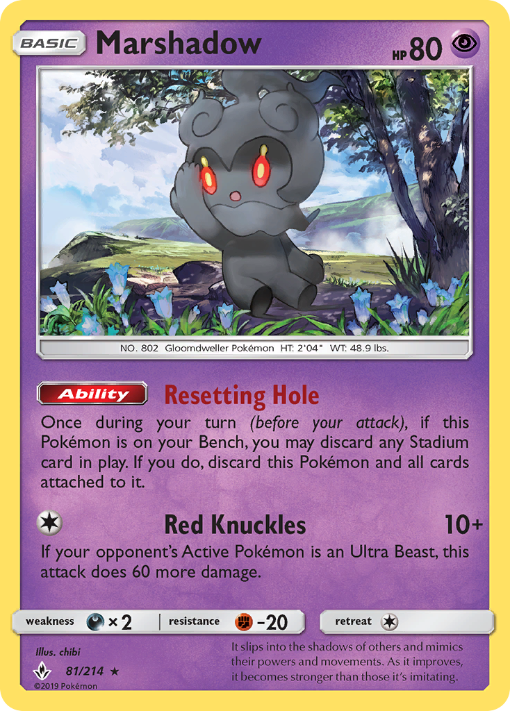 Unbroken Bonds Holo Marshadow #81/214