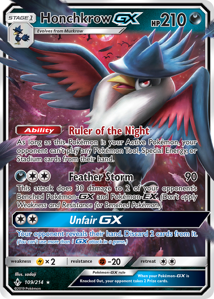 Unbroken Bonds Honchkrow GX #109/214