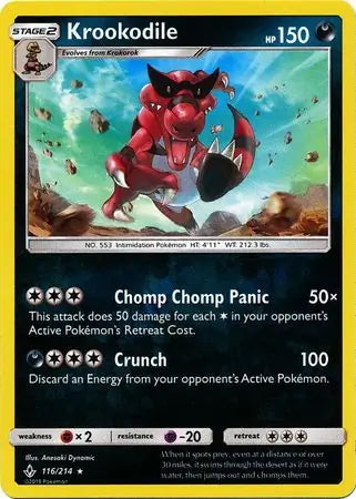 Unbroken Bonds Krookodile #116/214 reverse holo