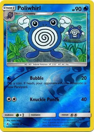 Unbroken Bonds Poliwhirl #38/214 reverse holo
