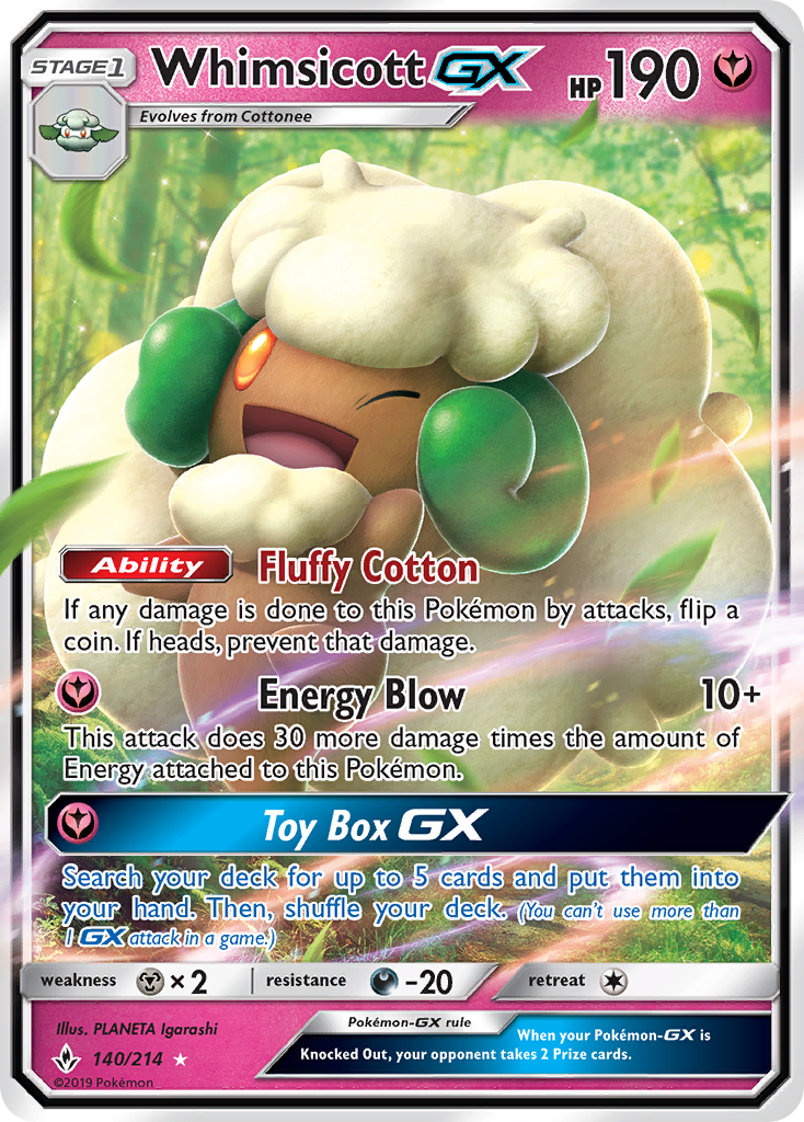 Unbroken Bonds Whimsicott GX #140/214