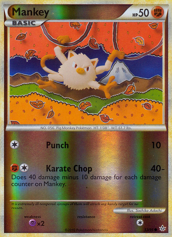 Unleashed Mankey #53/95 reverse holo