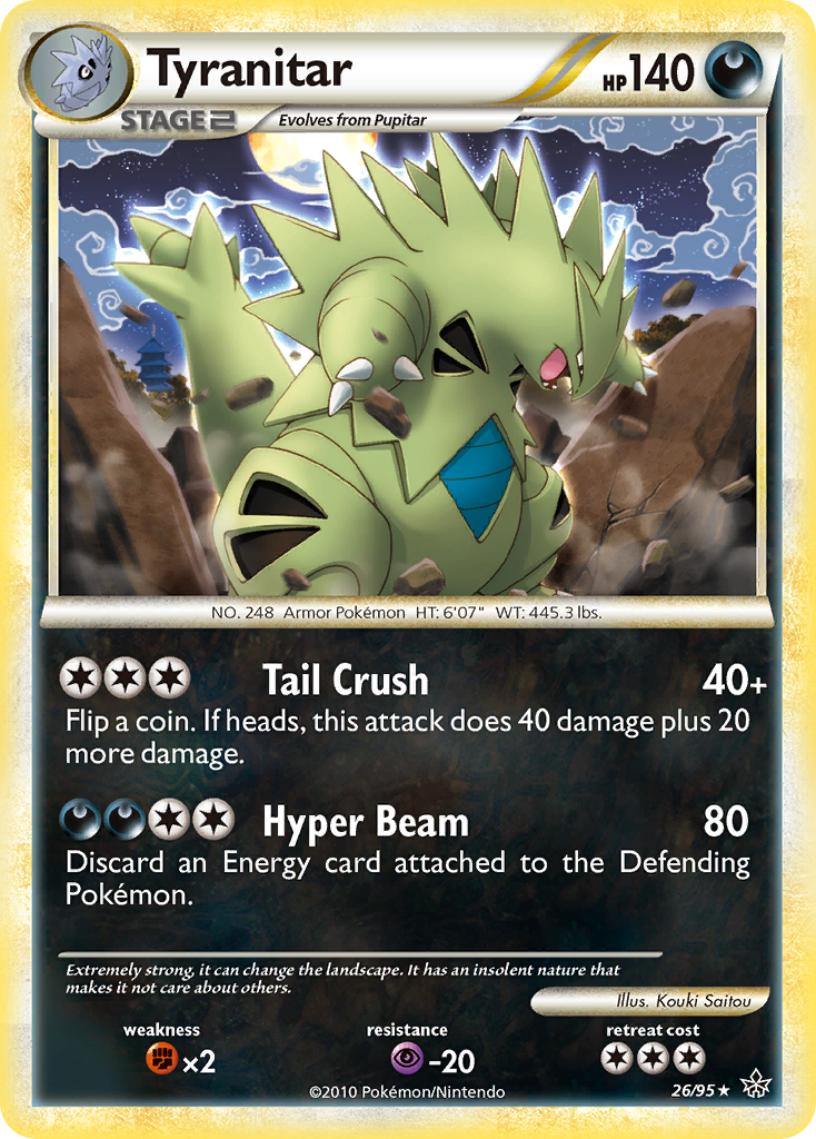 Unleashed Non - Holo Tyranitar #26/95