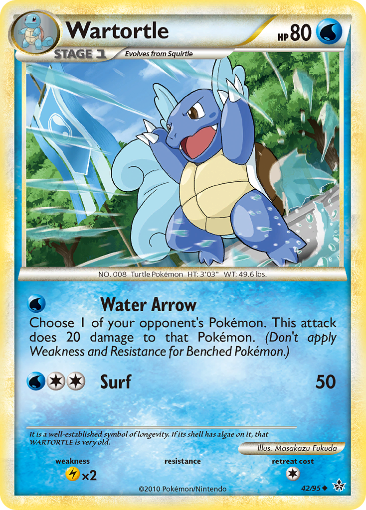 1995 wartortle pokemon card Unleashed Wartortle #42/95 – Kaartenverzamelen.nl