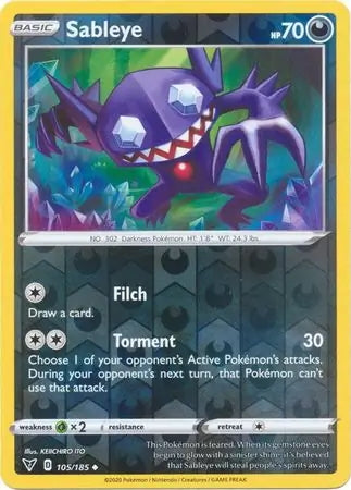 Vivid Voltage Sableye #105/185 reverse holo