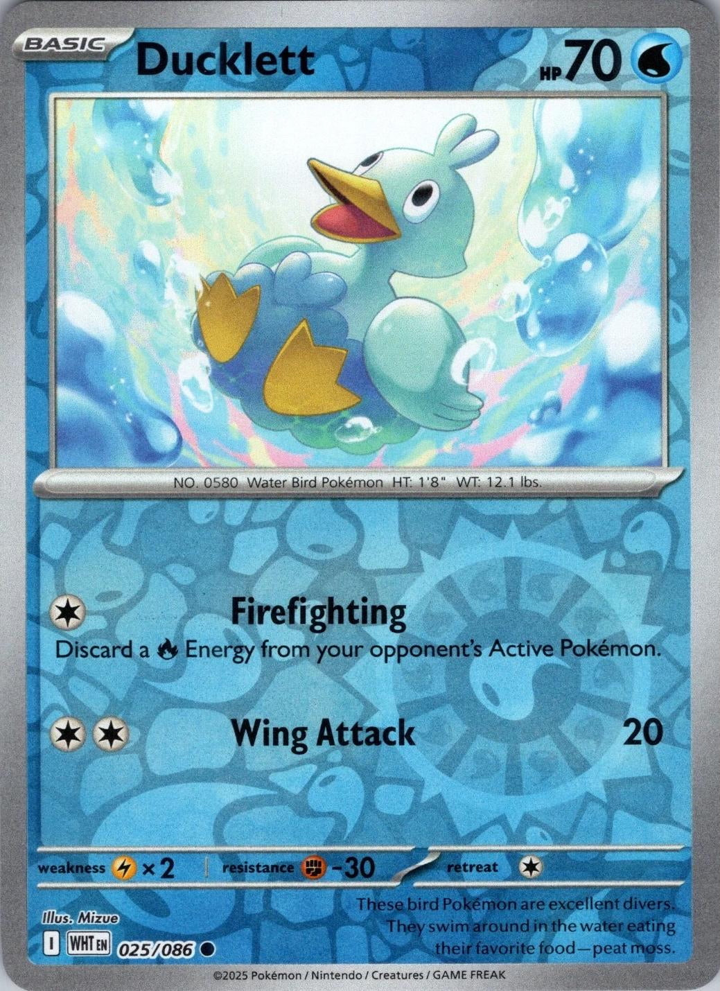 White Flare Ducklett #25/86 Reverse Holo