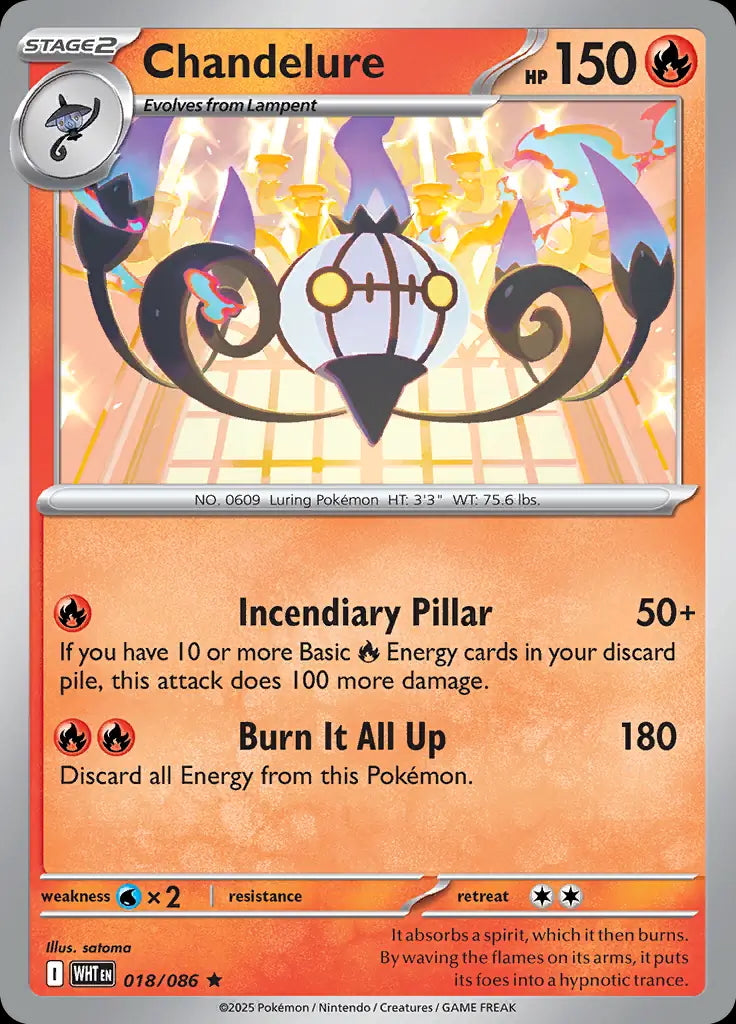 White Flare Holo Chandelure #18/86