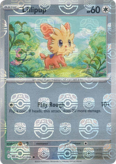 White Flare Lillipup #74/86 Masterball Holo