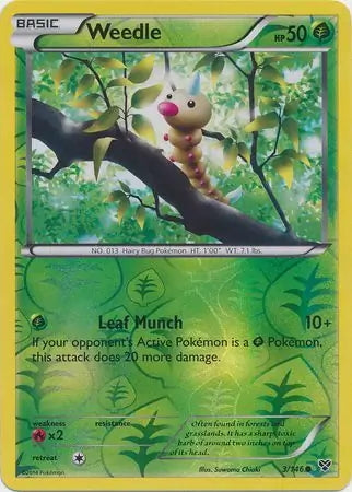 XY Weedle #3/146 reverse holo