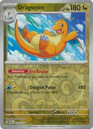 151 Set Dragonite #149/165 reverse holo