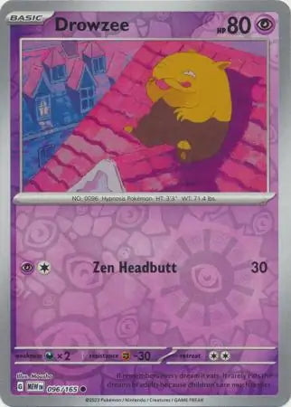 151 Set Drowzee #96/165 reverse holo