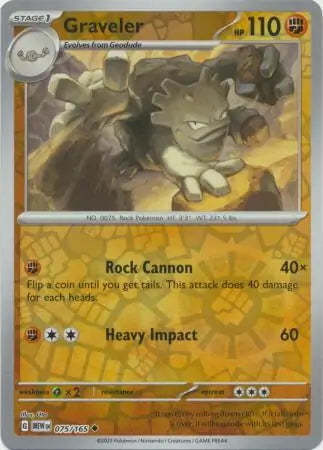 151 Set Graveler #75/165 reverse holo