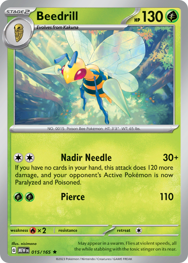 151 Set Holo Beedrill #15/165