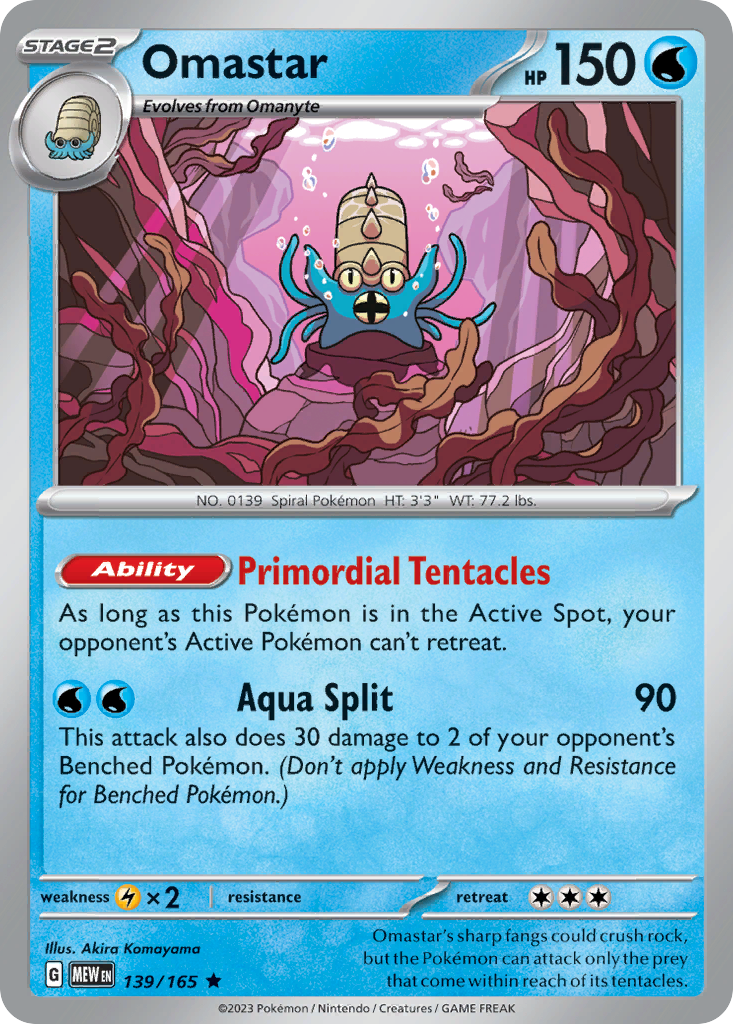 151 Set Holo Omastar #139/165