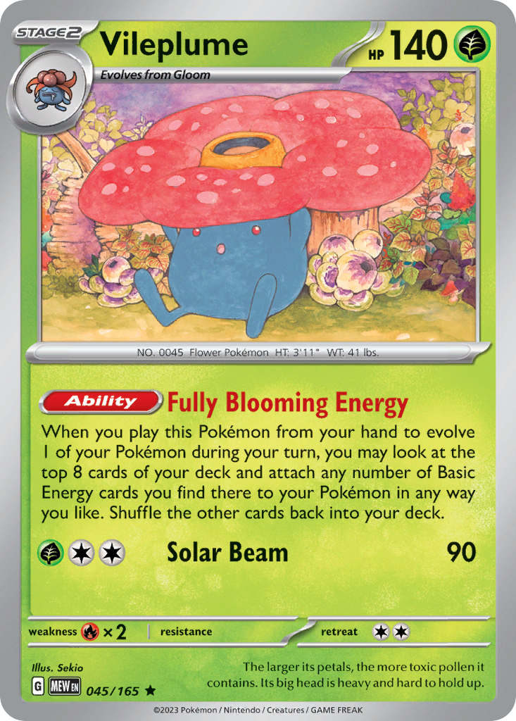 151 Set Holo Vileplume #45/165