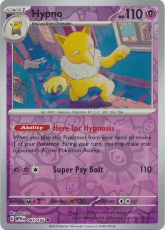 151 Set Hypno #97/165 reverse holo