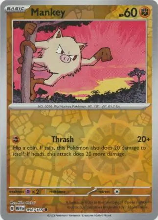 151 Set Mankey #56/165 reverse holo