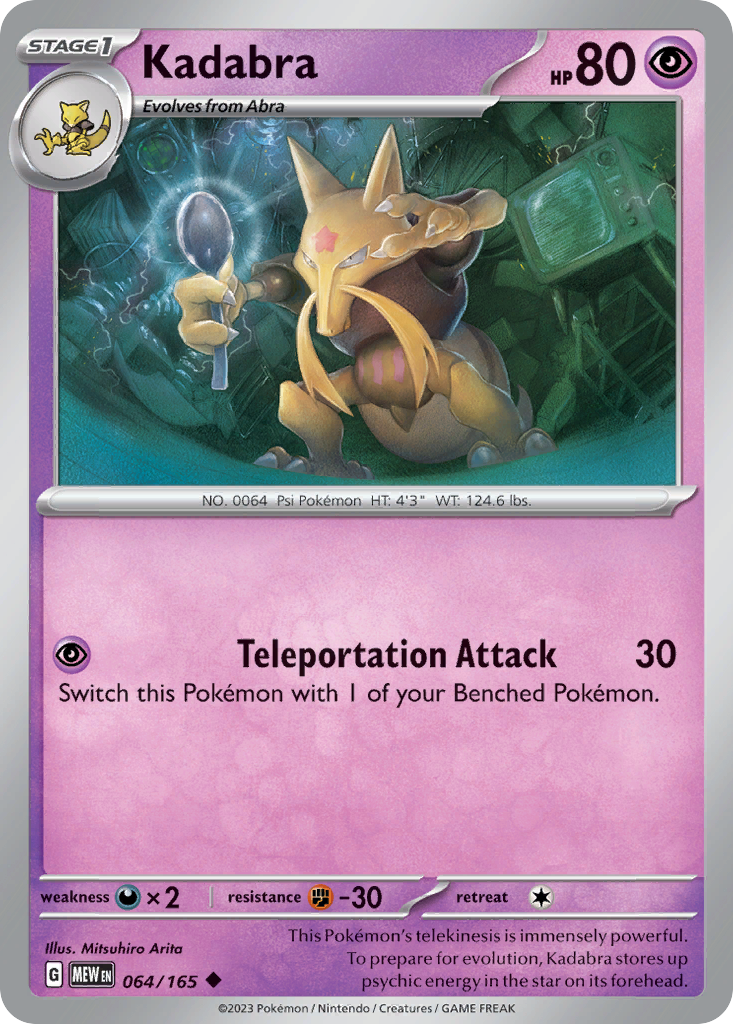 151 Set Non - Holo Kadabra #64/165