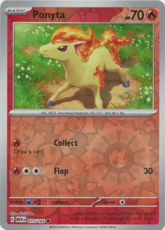 151 Set Ponyta #77/165 reverse holo