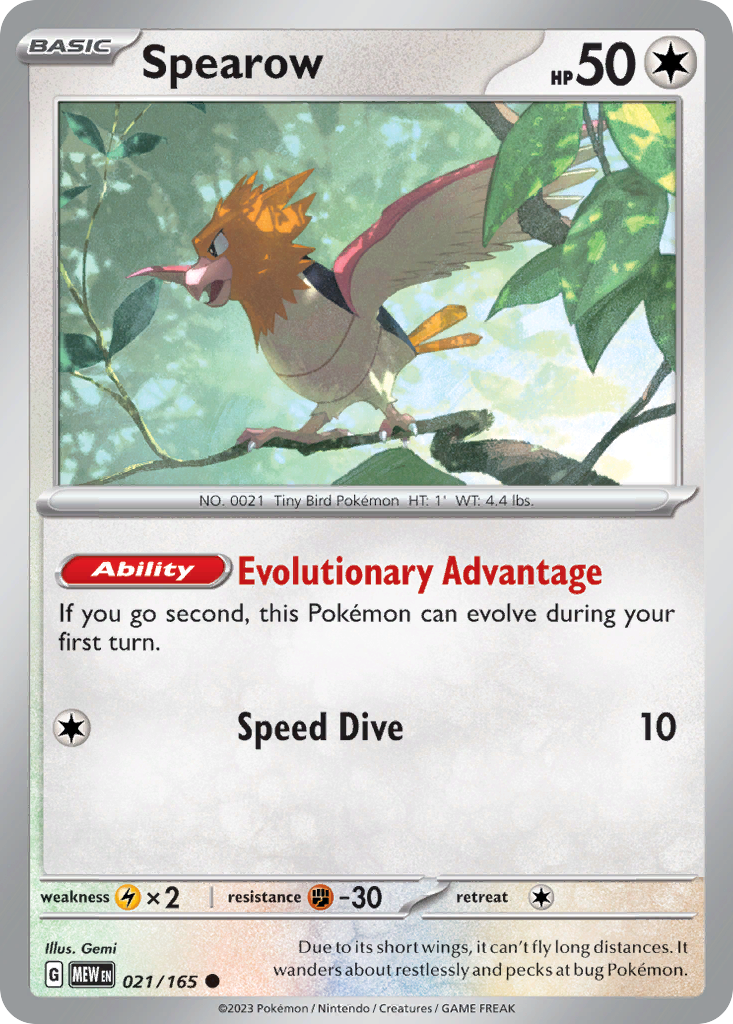 151 Set Spearow #21/165