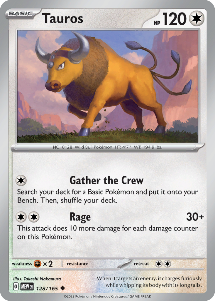 151 Set Tauros #128/165