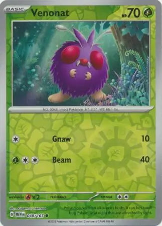 151 Set Venonat #48/165 reverse holo