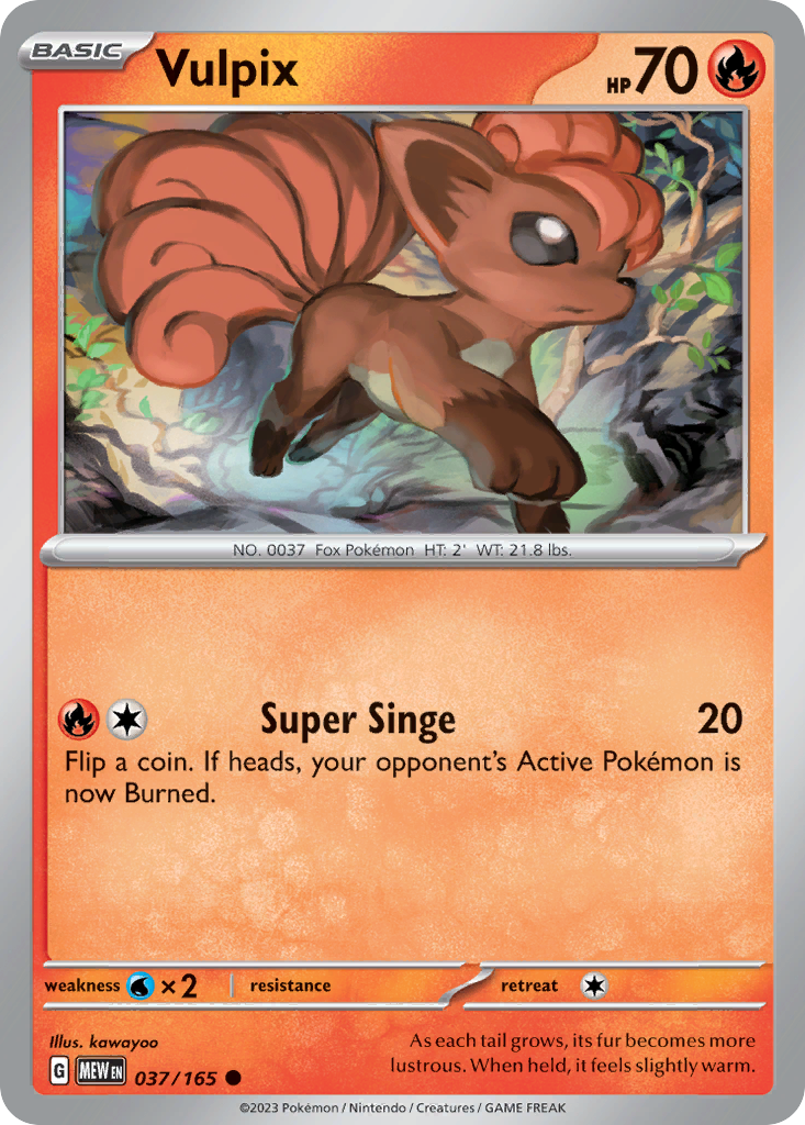 151 Set Vulpix #37/165