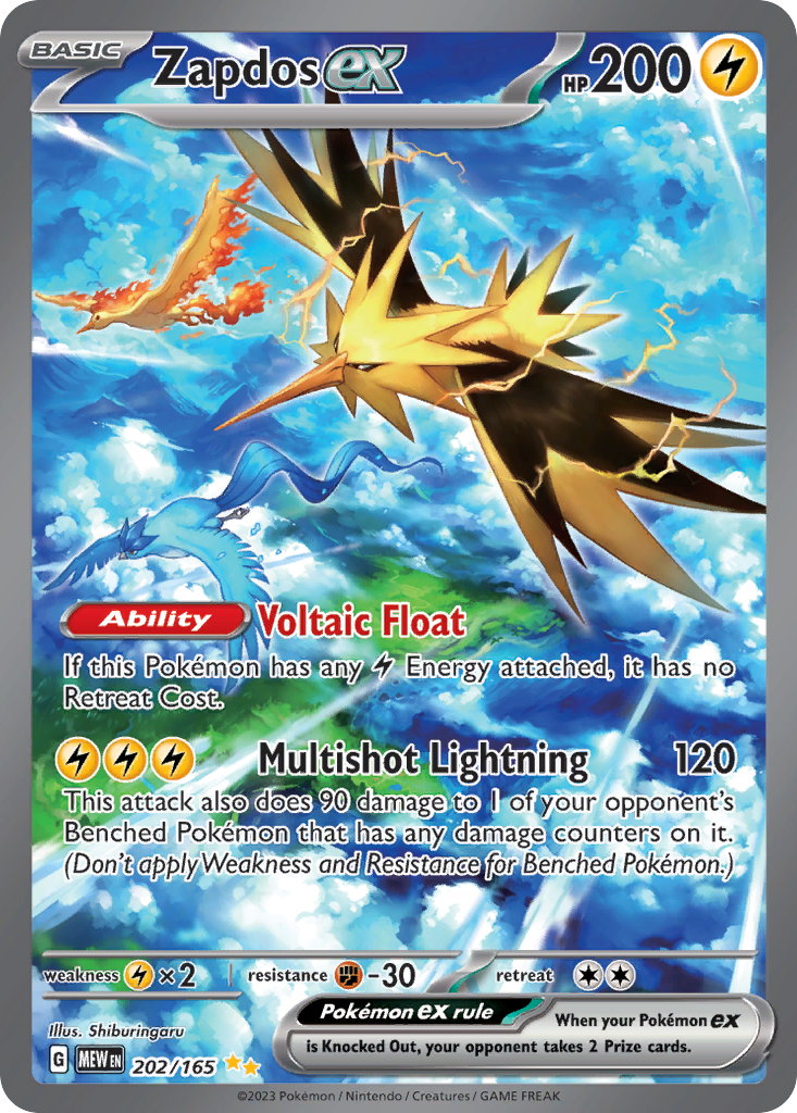 Zapdos ex Special Illustration Rare 202/165 uit Pokémon 151