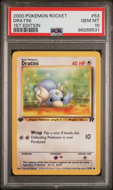 2000 Pokémon Rocket set #53 Dratini 1st Edition PSA 10 #88268531 Front