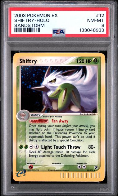 2003 POKEMON EX SANDSTORM #12 SHIFTRY-HOLO SANDSTORM PSA 10 #133048933 Front